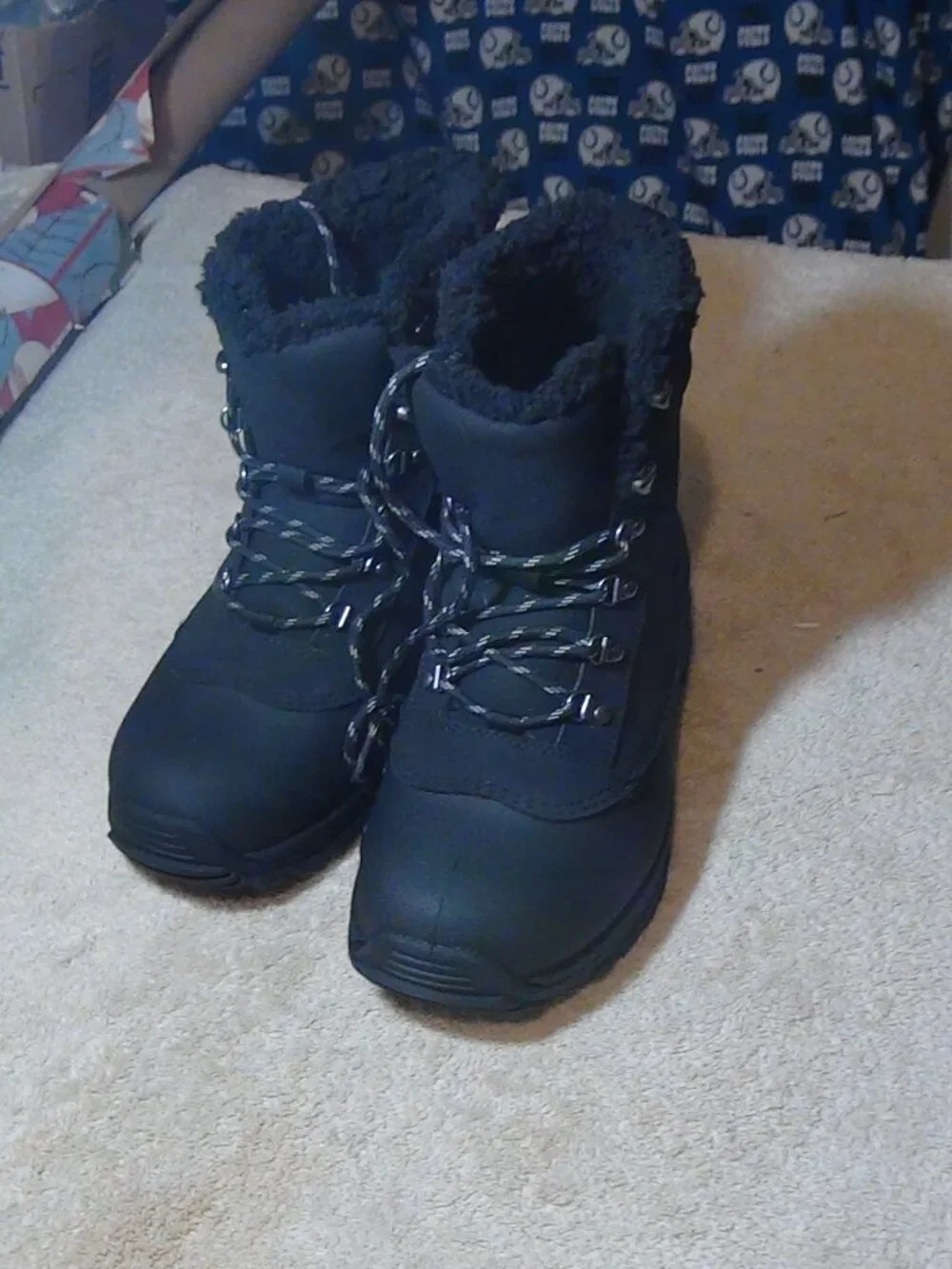 Men's Blaise Fur-lined Waterproof Snow Boots All In Motion Size 7 Black